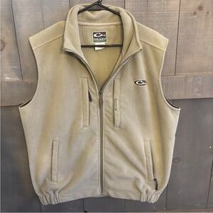 Drake Waterfowl Vest Mens Large Tan/Brown Fleece Hunting MagNattach Pocket